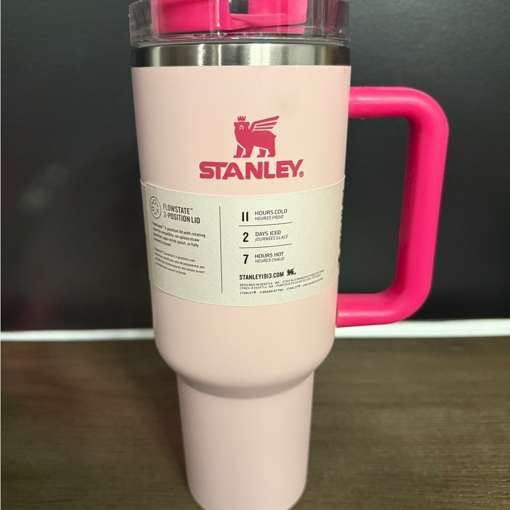 Stanley Pink Insulated Mug with Hot Pink Handle 40oz
